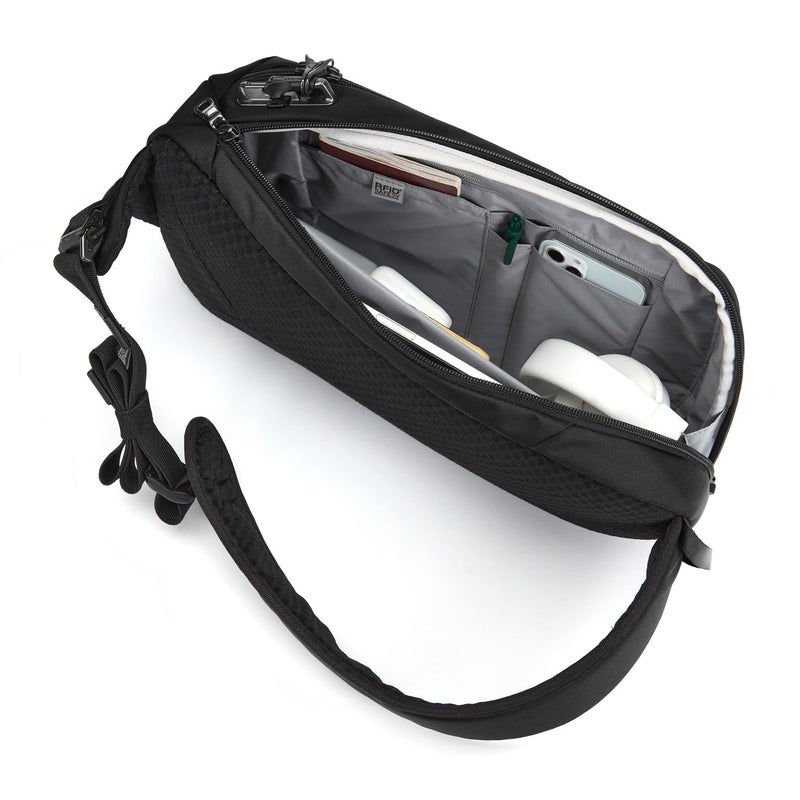Pacsafe Vibe 325 10 Liter Anti Theft Sling Bag/Crossbody-Fits 13 inch Laptop Casual Daypack, Black, One Size - Image 4